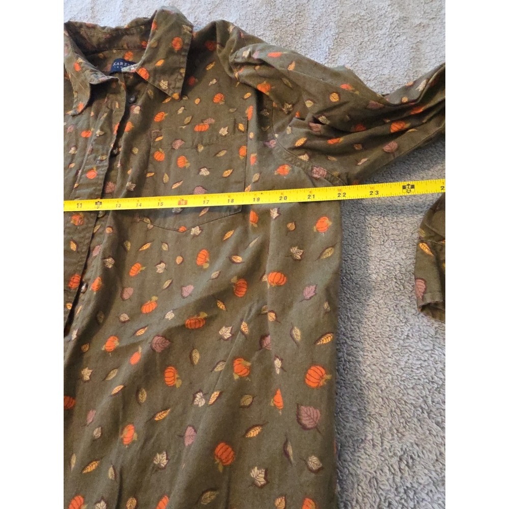 Karen Scott Fall Leave Pumpkin Olive Green Long Sleeve Womens L Cottage Granola - Picture 6 of 7